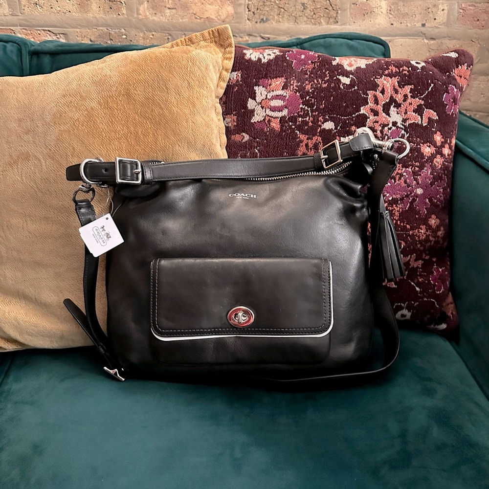 Brand New with Tags (NWT) Black Leather Coach Courtenay Hobo Purse